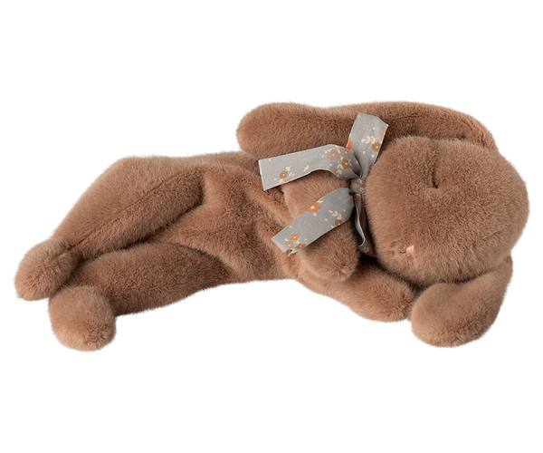 Sleeping bunny plush, Small - Soft brown