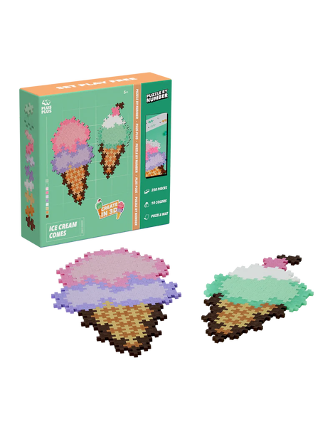 Plus-Plus- Puzzle By Number - Ice Cream Cones