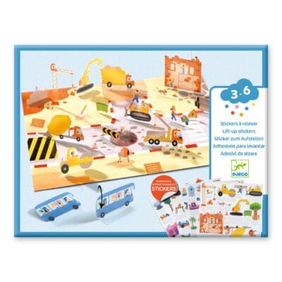 Djeco siirtokuva-askartelu Lift-up stickers Vehicles
