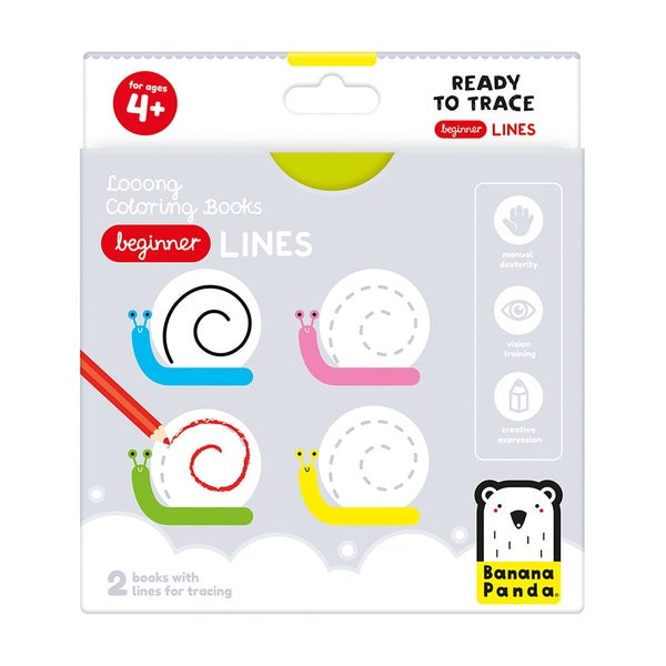 Loong coloring books- Lines-Harjoittele viivoja 4+