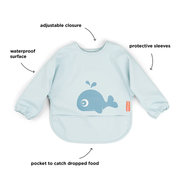 Sleeved pocket bib- Wally - Blue