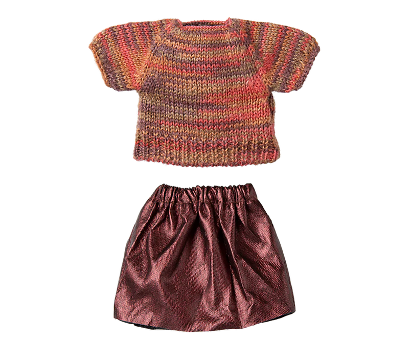 Maileg, Skirt & Knitted Blouse-Mum Mouse