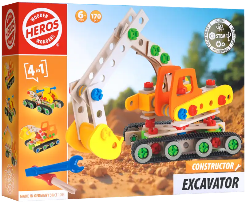 Heros rakennussarja Constructor Kaivinkone 170 osaa