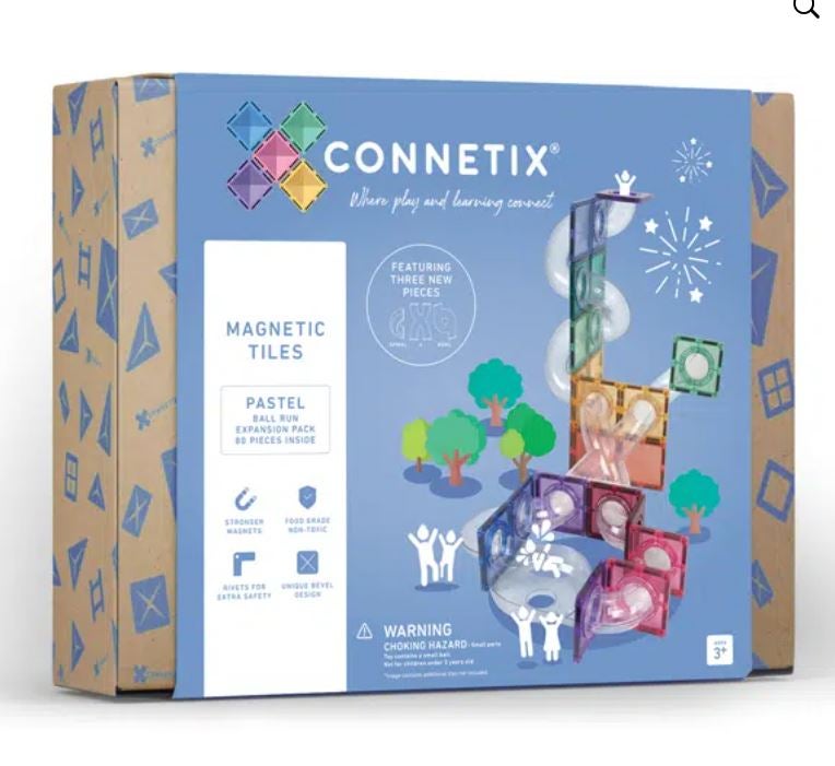 Connetix tiles - 80 pc Pastel Ball Run Expansion Pack