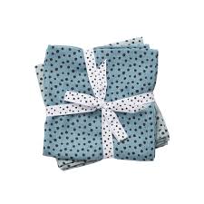 Burp cloth, 2-pack Happy Dots- Blue- Harsoliinat