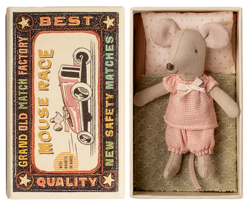 Maileg- Little sister mouse in matchbox