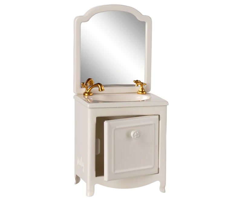 Maileg- Sink dresser w. mirror Off white